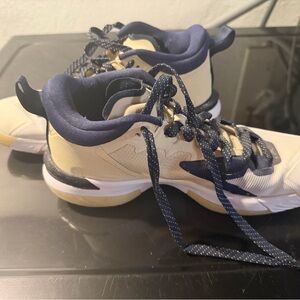 Cream and Navy Athletic Sneakers